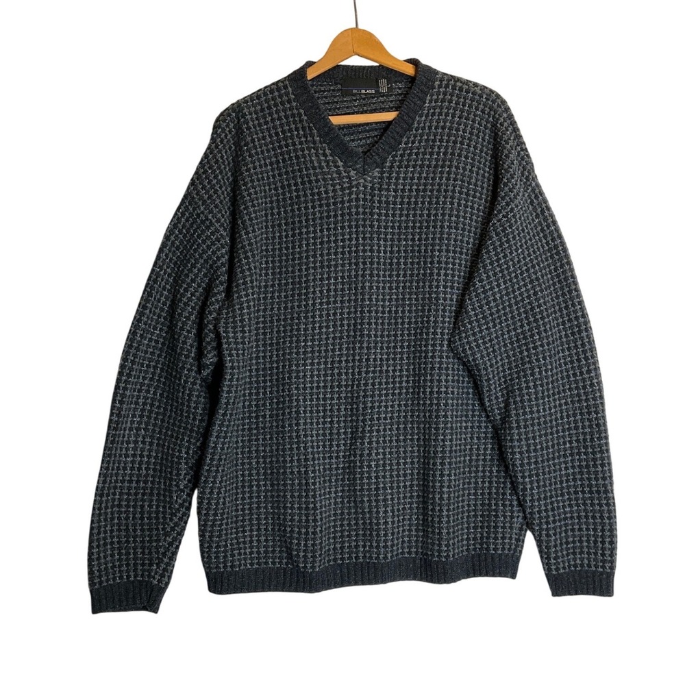 Bill‎ Blass Vintage Pullover Sweater Knit Textured Crew Neck Chunky Grunge 90s L